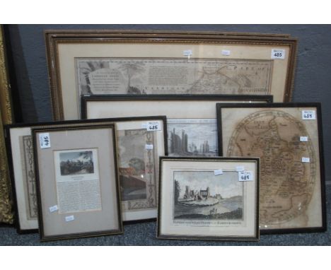 Group of assorted original maps and topographical engravings to include; Thomas Kitchin, 'Cardiganshire' and 'Pembrokeshire',