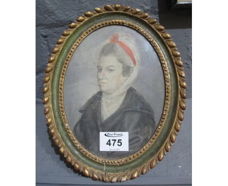 British school (19th Century), portrait of a woman in lace bonnet, watercolours. 19 x 14cm approx. Framed and glazed. (B.P. 2