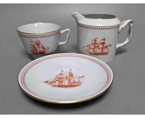 A Spode 'Tradewinds' fruit bowl and matching tea service for six settings