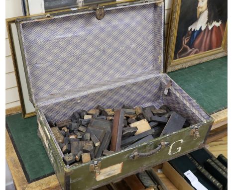 A trunk containing printer’s blocks