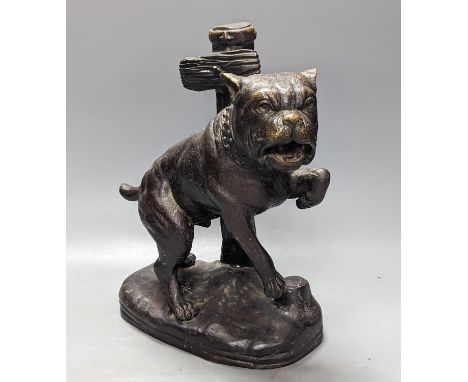 After Mene, a bronze figure of a chained mastiff 33cm