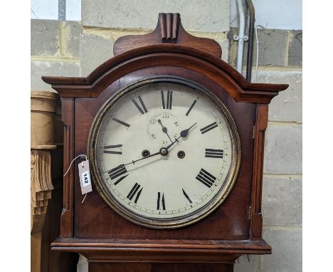 An early 19th century mahogany 8 day longcase clock, height 201cm