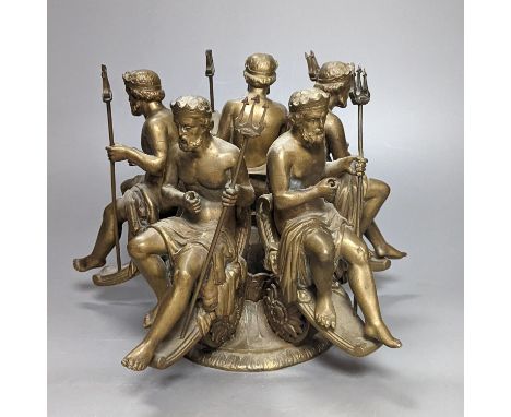 A cast bronze Neptune centrepiece, 20cm