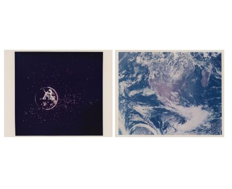 Harrison SchmittDiptych en route to the Moon: 1) The Lunar Module during transposition and docking7 December 1972Vintage chro