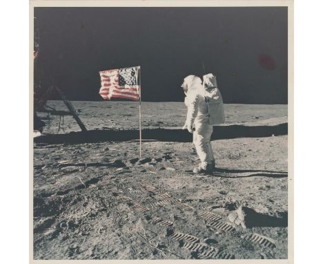 Neil Armstrong Buzz Aldrin salutes the American flag20 July 1969Vintage chromogenic print on resin-coated Kodak paper, 20.3 x