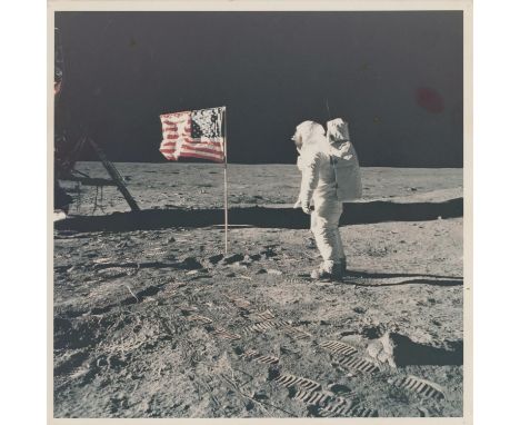 Neil Armstrong Buzz Aldrin salutes the American flag20 July 1969Vintage chromogenic print on resin-coated Kodak paper, 20.3 x