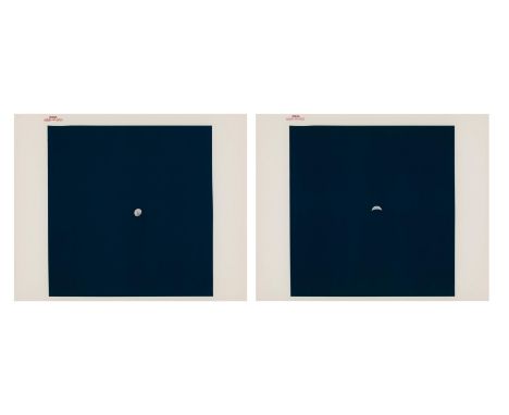 Jack Swigert or Fred HaiseA pair of photographs depicting the Moon and the Earth as seen by the Apollo 13 crew during the hom