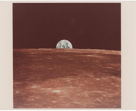 Buzz AldrinFrom a photographic sequence: Earth rising above Mare Smythii16-24 July 1969 Vintage chromogenic print on resin-co