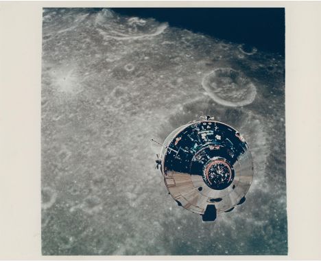 Eugene Cernan or Thomas StaffordA close-up image of the CM "Charlie Brown" after the separation in lunar orbit22 May 1969Vint