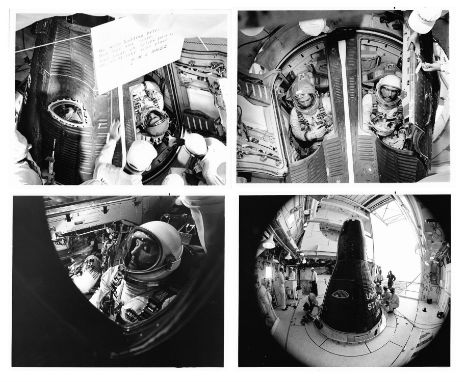 NASAA group of five photographs illustrating the final moments prior to the launch of Gemini 9A, comprising:1) Thomas Staffor