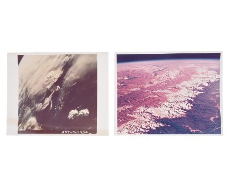 Walter Cunningham, Walter Schirra, or Donn EiseleTwo aerial Hasselblad photographs, comprising:1) Himalayas, including Mt. Ev