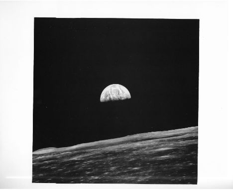 Eugene CernanView of Earth rising above the Moon's horizon as photographed from lunar orbit 23 May 1969Vintage gelatin silver