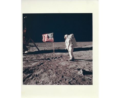 Neil ArmstrongBuzz Aldrin beside the U.S. flag20 July 1969Vintage chromogenic print on fibre-based Kodak paper, 20.5 x 25.5cm