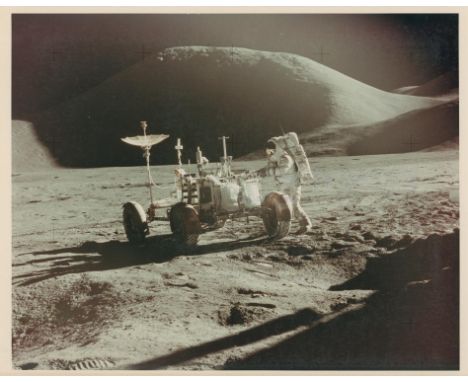 David ScottPortrait of James Irwin and the Lunar Rover in front of Mount Hadley, EVA 131 July 1971 Vintage chromogenic print 