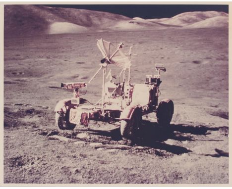 Eugene CernanThe Lunar Rover parked in the Valley of Taurus-Littrow, station 814 December 1972Vintage chromogenic print on re