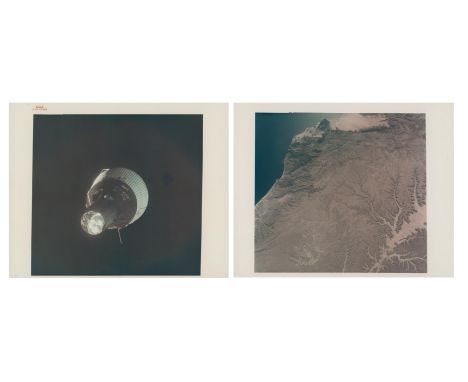 Frank Borman or James LovellA pair of views:1) Gemini 6A spacecraft with the background of Earth as seen during the  rendezvo