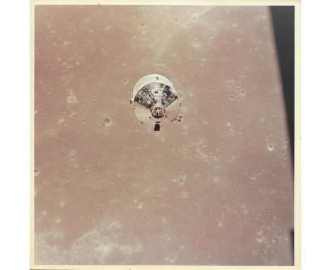 Neil Armstrong or Buzz Aldrin onboard the Lunar Module 'Eagle'Command Module 'Columbia' in orbit, after the separation from '