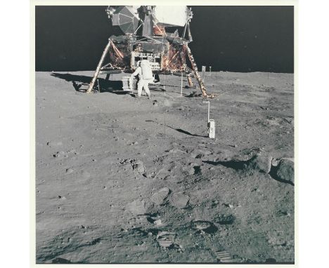 Neil ArmstrongBuzz during the deployment of the Early Apollo Scientific Experiments Package (EASEP)20 July 1969Vintage chromo