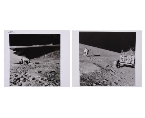 James IrwinTwo views of David Scott near the Lunar Rover at St George Crater, station 2, EVA 131 July 1971Two vintage gelatin