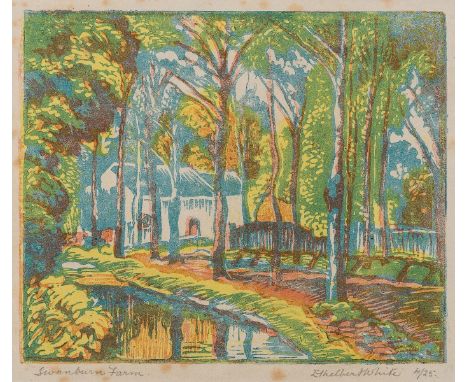 δ White (Ethelbert) Swanburn Farm; The Island, two chiaroscuro woodcuts, the first mentioned printed in three colours, the la