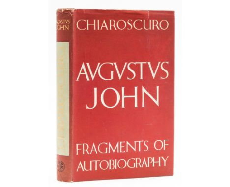 NO RESERVE John (Augustus) Chiaroscuro. Fragments of Autobiography: First Series, original red buckram with initials AJ in gi