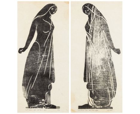 NO RESERVE Craig (Edward Gordon).- Black Figure for 'Iphigenia', woodcut, on Japan paper, c.285 x 135 mm., numbered VII of XI