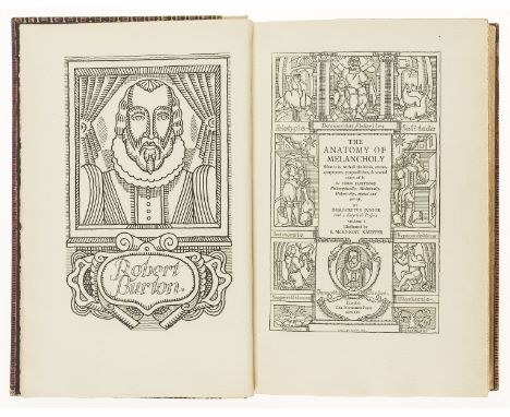 NO RESERVE Nonesuch Press.- Burton (Robert), "Democritus Junior".  The Anatomy of Melancholy, 2 vol., number 222 of 750 copie