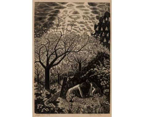 δ Poole (Monica) Foxgloves; Apple Tree, two works, wood-engravings on wove papers, both signed in pencil, inscribed and numbe