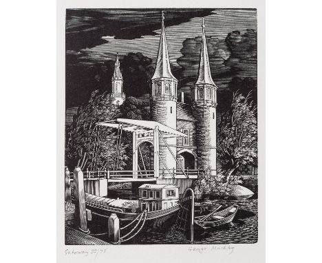 δ Mackley (George) Haybarns at Eemdijk; Gateway; Haybarn &amp; Lock, three works, wood-engravings, all signed in pencil, insc