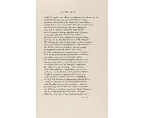 Bremer Press.- Homer. Poiesis: Odysseia [graece], edited by Eduard Schwartz, number 247 of 615 copies on Zanders hand-made pa