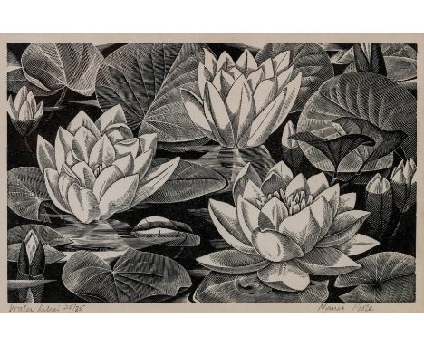 δ Poole (Monica) Water Lilies; Herbage, two works, wood-engravings on wove papers, both signed in pencil, inscribed and numbe