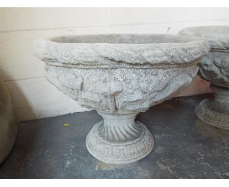 A large stone planter