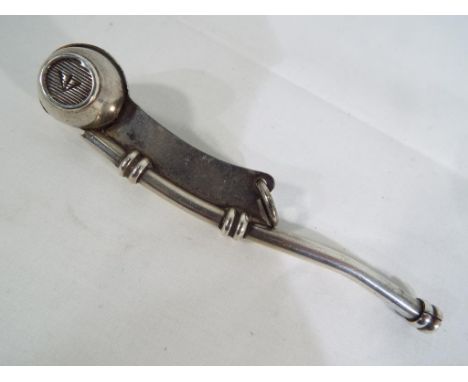 Military - A vintage bosun's whistle bearing the broad arrow / crows foot mark. Estimate £30 - £50
