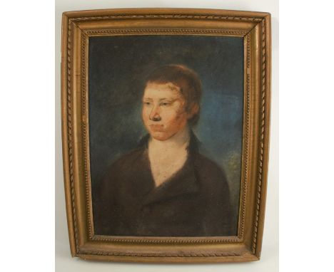 A pastel portrait, believed to be of Nathaniel Gilbert, inscribed to label to the back, 23.5ins x 17ins