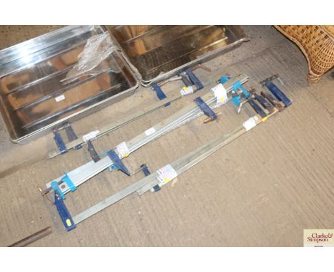 A quantity of modern sash clamps