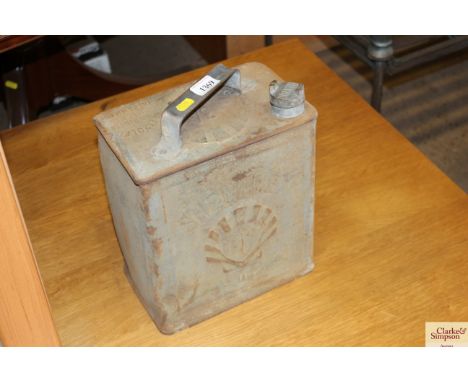 A vintage Shell Mex 2 gallon petrol can