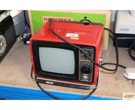 A vintage Vega portable television 