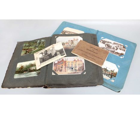 Two Vintage Postcard Albums, mostly topographical, including Patterdale, Grimston, Win Hill, Hope. Printed and real photograp