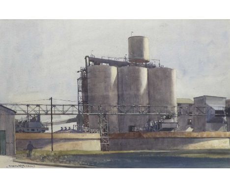 Norman Wilkinson CBE, PRI, ROI, RSMA, HRWS (1878-1971)Workman before a plantWatercolour, 34cm by 51cm