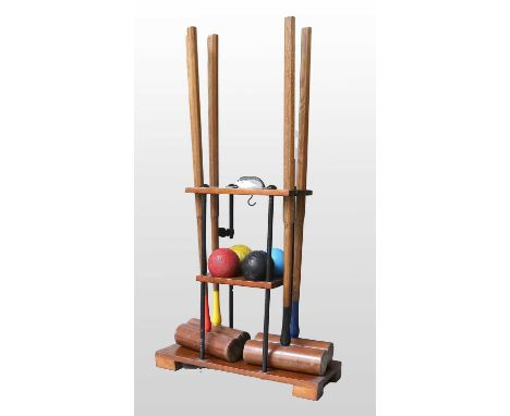 A Vintage Croquet Set on Stand