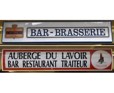 Two Vintage French Bar/Restaurant Signs (illuminated), both 250cm by 50cm 