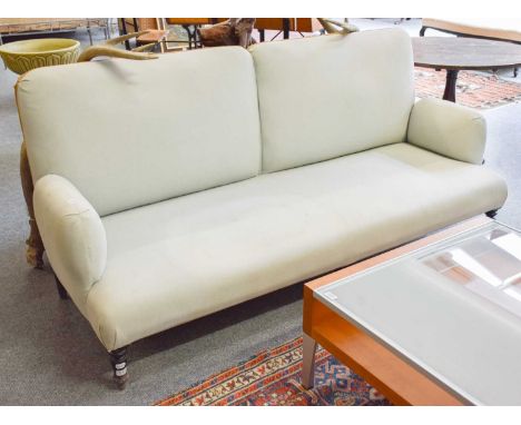 A Boudoir Sofa, on ebonised frame, 186cm by 65cm by 87cm