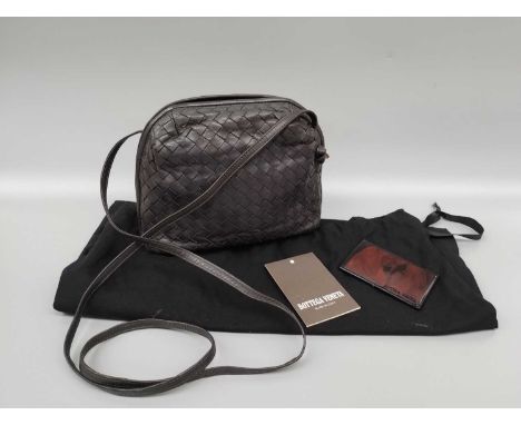 Circa 1990s Bottega Veneta Small Grey Intrecciato Shoulder Bag, in woven nappa leather, gilt-tone hardware, zip fastening, le