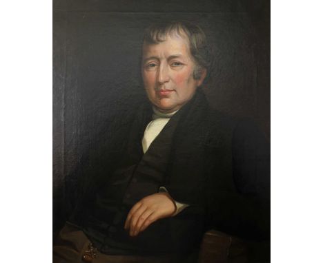 English School (early 19th century)Portrait of a seated gentleman in black suit and waistcoatUnsigned, oil on canvas, 74cm by