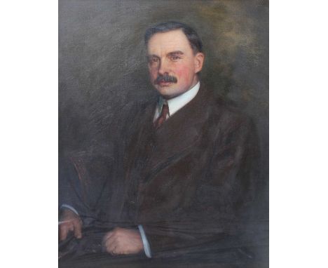 English School (late 19th/early 20th century)Portrait of a seated gentleman with brown hair and moustacheUnsigned, oil on can