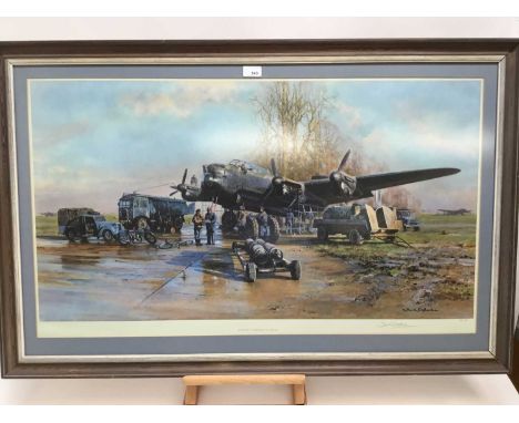 David Shepherd signed limited edition print - Winter of '43 Somewhere in England, 603/850, in glazed frame, 55cm x 95cm