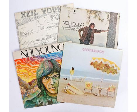 4 x Neil Young/Crazy Horse LPs. Neil young (K 44059), reissue. Everybody Knows This Is Nowhere (K 44073), reissue. On The Bea
