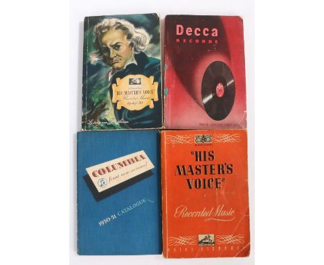 4 x Record catalogues. 1940-41 Catalogue of 'His Master's Voice' Records.&nbsp;1949-50 Catalogue of 'His Master's Voice' Reco