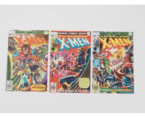 X-MEN #105, 106, 107 (3 in Lot) - (1977 - MARVEL) - Includes the first full appearance of Lilandra, the debut of Jean Grey's 