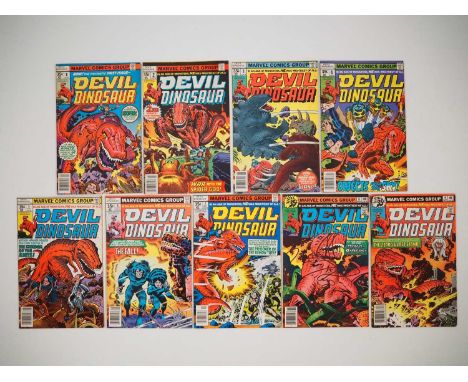 DEVIL DINOSAUR #1, 2, 3, 4, 5, 6, 7, 8, 9 (9 in Lot) - (1978 - MARVEL) - Full complete run of the series considered a "cult c